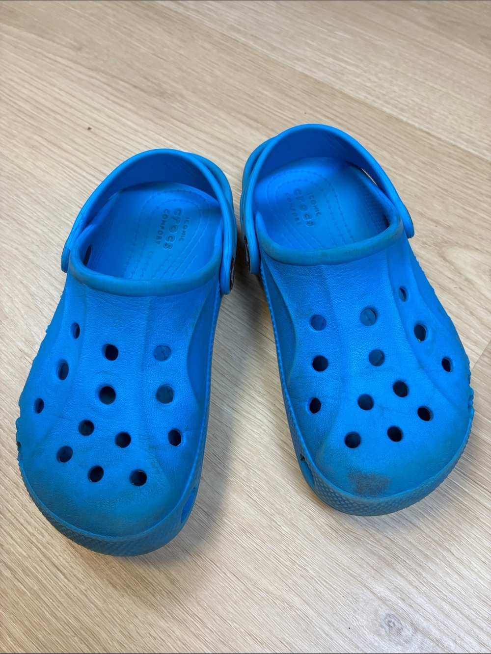 CROCS Kids Bright Blue Classic Clogs with Heel Strap